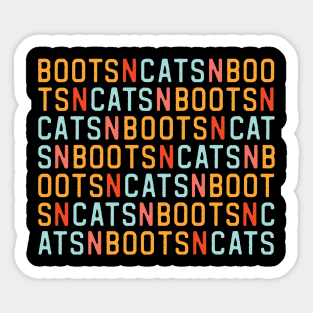Boots n cats: Say it quickly and voila! you're a beatboxer (orange, red, and blue letters) Sticker